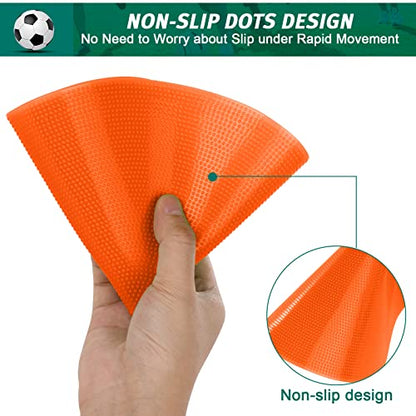 4inch & 9inch Poly Spots Spot Markers for Gym Floor, 12/24 Pcs Flat Cones Non-Slip Rubber Floor Dots Agility Markers for Soccer Basketball Sports Speed Training, Dance, Classroom Activities - style: 12Pcs 9 inch Orange