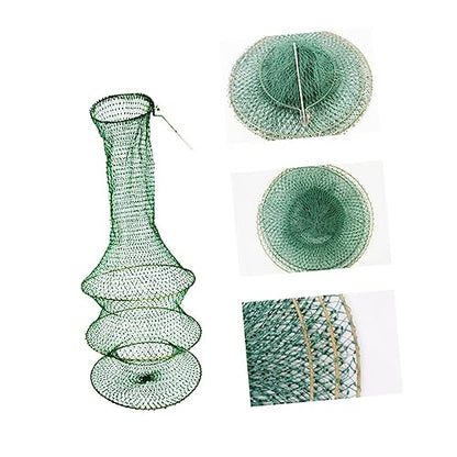Balacoo Handwoven Foldable Fishing Net Layers Fine Mesh Net for Freshwater Fishing Lightweight Portable Durable Design for Fish and Shrimp Catching