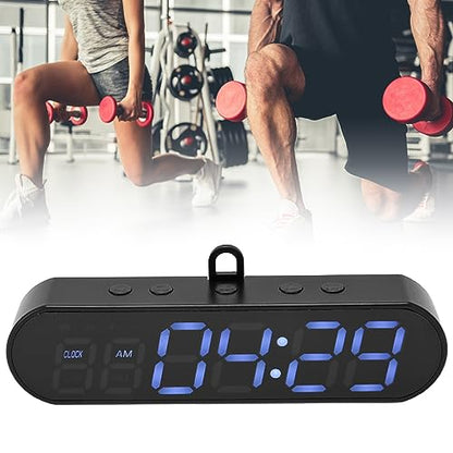 Portable Gym Timer, USB Rechargeable Magnet Workout Clock Large Dispaly Interval Timer Stopwatch with Buzzer, HIIT Tabata Boxing Timer for Home Exercise