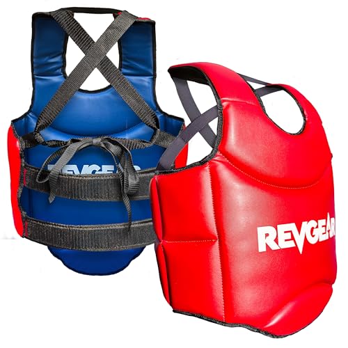 Revgear Muay Thai Reversible Chest Protector: Ideal Sparring Gear for MMA, Kickboxing, Taekwondo, Karate with Chest Armor and Boxing Body Protection - size: Small