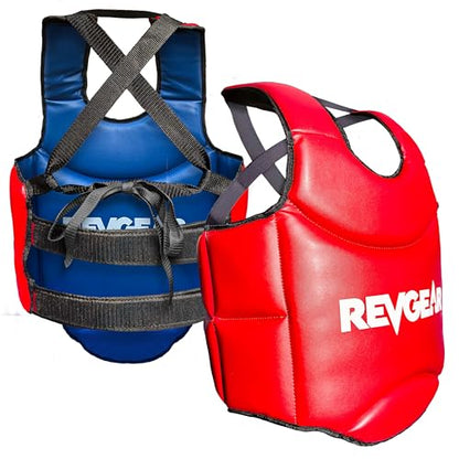 Revgear Muay Thai Reversible Chest Protector: Ideal Sparring Gear for MMA, Kickboxing, Taekwondo, Karate with Chest Armor and Boxing Body Protection - size: Small