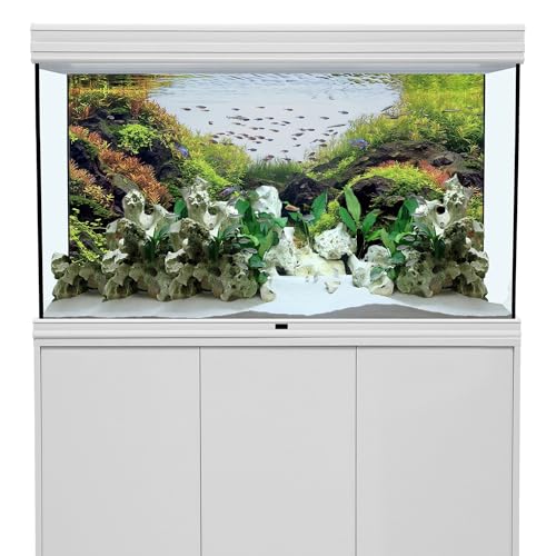 AWERT 48x24 inches Stone Aquarium Background Aquatic Plant River Bed & Lake Fish Tank Background Seaweed Fish Tank Background Vinyl Background - size: 48x24in/120x60cm