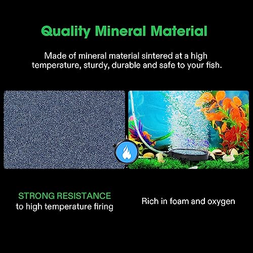VIVOSUN Air Stone Disc 8 x 8 Inch with Shell and Sucker for Aquarium, Fish Tank and Hydroponics Air Pump (Pack of 2) - size: 8 inch-Round (Pack of 2)