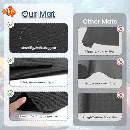 24 x 48 Inch Fish Tank Pad, Aquarium Leveling Mat, Black | Water-Resistant Surface, Easy to Cut, Helps Cushion the Tank Base, Suitable for Aquariums and Terrariums - color: Black, size: 24 x 48in