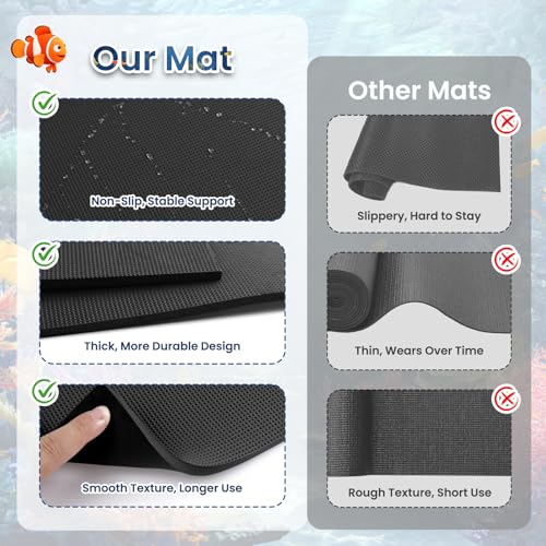 12 x 24 Inch Fish Tank Pad, Aquarium Leveling Mat, Black | Water-Resistant Surface, Easy to Cut, Helps Cushion the Tank Base, Suitable for Aquariums and Terrariums - color: Black, size: 12 x 24in