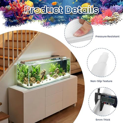 12 x 48 Inch Fish Tank Pad, 6mm Aquarium Leveling Mat, White | Water-Resistant Surface, Easy to Cut, Helps Cushion the Tank Base, Suitable for Aquariums and Terrariums - color: White, size: 12 x 48in