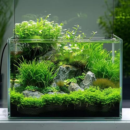 Vimvins 3 Gallon Glass Fish Tank, Easy to Maintain Small Aquarium for Betta/Goldfish/Snails/Shrimp and Aquatic Planting. - size: 3 Gallon