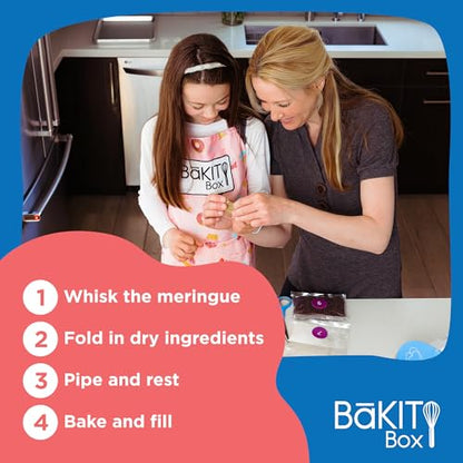 BāKIT Box Gluten-Free Macaron Baking Kit for Kids – Make Rosette French Macarons with Chocolate Buttercream – DIY Gluten-Free Dessert Kit with Pre-Measured Ingredients – STEM Activity for Girls & Boys - color: Gluten Free Rosette Macarons