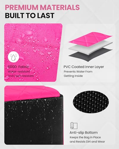Smasrob Fishing Tackle Bag, Fish Bag (Tackle Boxes Not Included), Rose | Large Lure Boxes Pocket , Extra Top Tackle Trays Pocket, for Saltwater and Freshwater - color: Rose