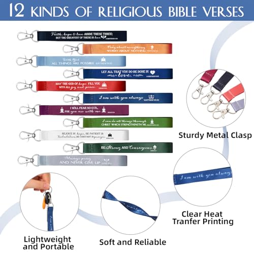 Roowest 120 Pcs Christian Bible Verse Keychains Bulk Inspirational Scriptures Religious Gift for Men Women Church Events - color: Joyous Color