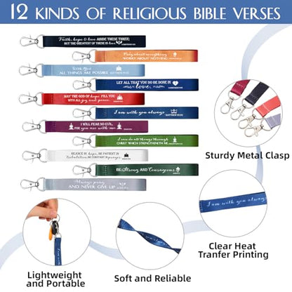Roowest 120 Pcs Christian Bible Verse Keychains Bulk Inspirational Scriptures Religious Gift for Men Women Church Events - color: Joyous Color