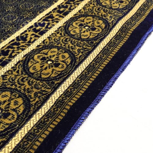 Muslim Prayer Rug, Soft Plush Thin Islamic Prayer Mat, Janamaz, Sajada, Praying Carpet, Islamic Gift for Men & Women, Islamic Ma, Eid & Ramadan Gift with Prayer Beads, 26x43 inch, Sky Blue - color: Diriyah / Skyblue