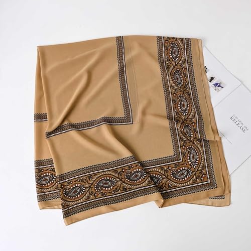K-Elewon Large Square Scarf 51" Headscarf Chiffon Fashion Scarves Turbans Hair Wrapping Scarfs H25-02 at Amazon Women’s Clothing store