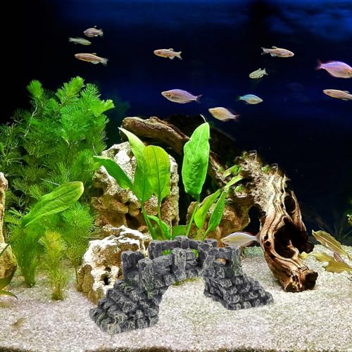 HANABASS Resin Arch Bridge Fish Tank Decoration Miniature Aquarium Bridge Ornament for Aquascaping Fish Tank Landscaping Turtle Basking Platform