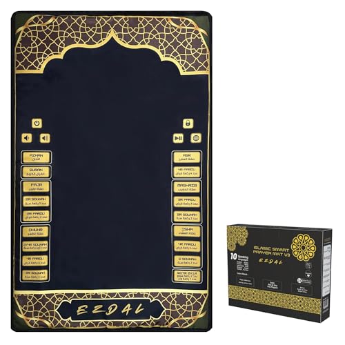 Smart Interactive Prayer Mat V3 – Touch Sensor Quran Recitations Multilingual Portable Foldable Salah Mat - Islamic Audio Prayer Rug for Kids Women Men & Adults