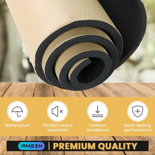 1/2" T x 12" W x 54"L Sponge Neoprene with Adhesive Foam Rubber Sheet | 4.5 Sqft for Weatherproofing, Gasket Seals, Crafts, Soundproof Padding, Vibration Dampening - size: 1/2” Thick X 12” Wide X 54” Long