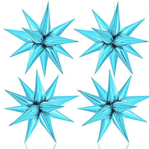 KatchOn, Light Blue Star Cones, 26 Inch - Pack of 50, Turquoise Starburst Balloon for Winter Decorations, Baby Shower, Christmas, Unisex, Number of Pieces 62 - color: Light Blue