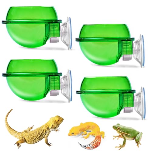 Reptile Bowl with Suction Cup,Chameleon Feeding Bowl,Gecko Food and Water Feeding Dish Pet Feeder Supplies Accessories for Lizards,Snakes,Bearded and Dragons(4 Pcs) - size: 【4 PCS】