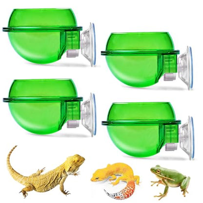 Reptile Bowl with Suction Cup,Chameleon Feeding Bowl,Gecko Food and Water Feeding Dish Pet Feeder Supplies Accessories for Lizards,Snakes,Bearded and Dragons(4 Pcs) - size: 【4 PCS】