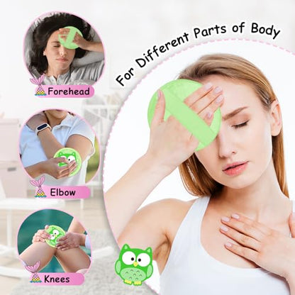 Ice Packs for Injuries Reusable 2 Packs Cold or Warm Compress Cold Packs for Injuries with Strap for Neck Head Fever Wisdom Teeth Recovery First Aid 4.9 Inch - style: Mermaid+Owl