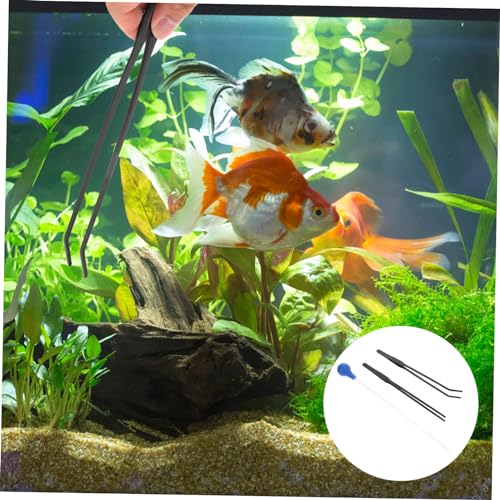 LIOOBO 1Set Aquarium Tweezers and Kit for Fish Tank Maintenance Non Slip Handle Durable Material for Feeding Fish and Aquatic Plants