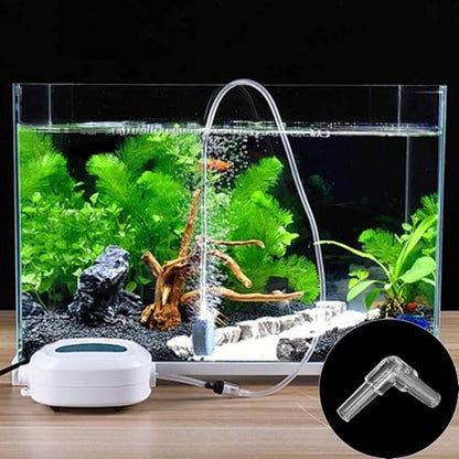 100PCS Aquarium Air Line Connectors, Plastic Valve Fittings, Inline L Joints for Fish Tank Pump Tubing - size: L-Shaped