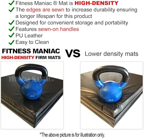 FITNESS MANIAC Black Folding Mat Panel Aerobics Exercise Tumbling Gym Easy Storage Gymnastics Mat Tri-Fold Mats Gym Pad Exercise Pading Ab Foldable Mats - color: Pink