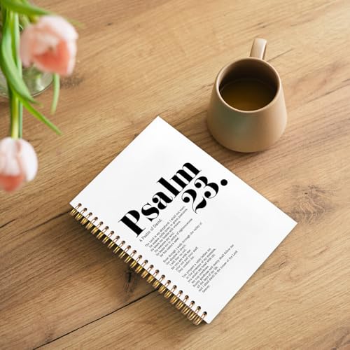 Likjad Christian Psalm 23 Spiral Notebook Journal 5.5x8.3, Bible Prayer Scripture Journals for Writing, Religious Christian Gifts for Women, Bible Verse Hardcover Notebooks for Note Taking - color: Psalm 23 Spiral
