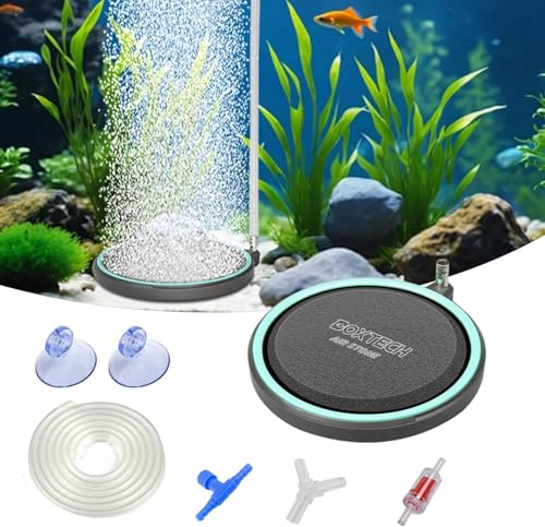 2inch Nano Aquarium Air Stone, Quiet Bubble Diffuser | Nano Ceramic, Ultra-Fine Bubbles, Complete Kit, Hydroponics & Shrimp Tank - size: 2 inch
