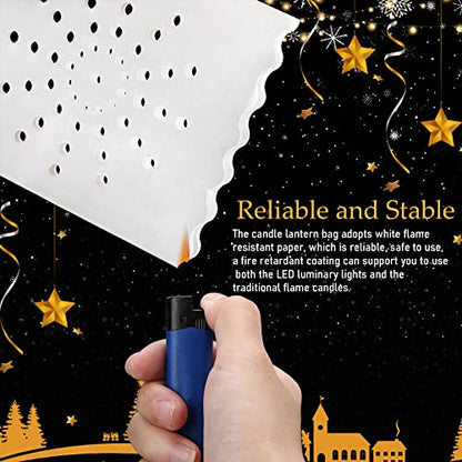 Sabary 50 Sets Luminary Bags with Flameless Tea Lights Outdoor Luminaries LED Lantern Candle Bags for Wedding Birthday Ramadan Christmas Party Decorations Romantic Decor(Sun) - style: Sun