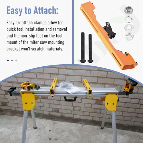 DW7231 Miter Saw Mounting Brackets Compatible with Dewalt Miter Saw Stand DW723 DWX723 DWX724 DWX725 DWX725B DW7231 DE7025-XJ N087371 2 pack, Yellow