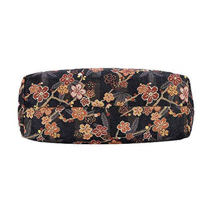 Signare Tapestry Foldable Tote Bag Reusable Shopping Bag Grocery Bag - color: Ume Sakura