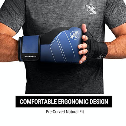 Hayabusa S4 Leather Boxing Gloves for Women & Men - color: Blue, size: 10 oz