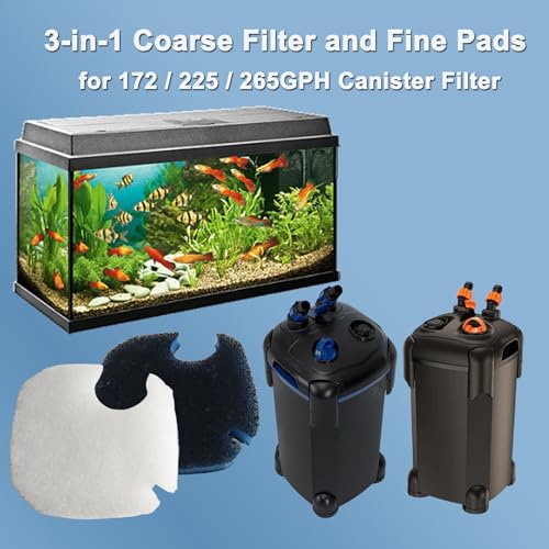 6 Pcs Activated Carbon Coarse Filter Pads and Fine Filter Pad Compatible with AM OSIJOY Coospider-repta Aquarium Canister Filter Sponge Replacement