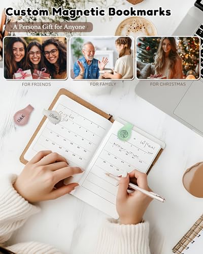Personalized Magnetic Leather Bookmark Custom Engraved Name Text Bookmarks Customized Magnet Book Marks for Women Men Book Lovers Readers Travelers (Colorful) - color: Colorful