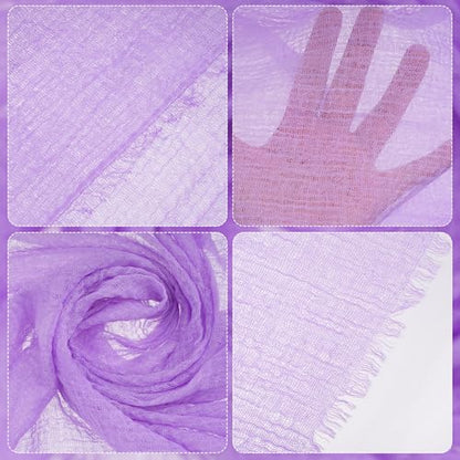 Nydotd Women Summer Cotton Linen Scarf Crinkle Long Beach Shawl Wrap hijab with Fringe - color: Light Purple