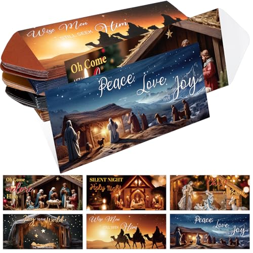 150 Pcs Nativity Christmas Money Envelopes 6.5x2.88'' Religious Cash Card Holders Gift Envelops Money Christmas Cards for Xmas Party Supplies Holiday Gift Giving Ideas(Realistic Style)