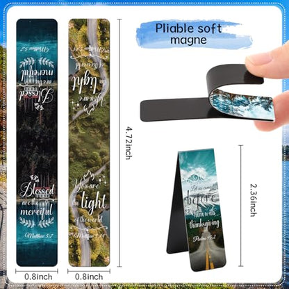 Bible Verse Magnetic Bookmarks - 30 PCs Christian Scripture Inspirational Aesthetic Book Marks Catholic Religious Motivational Book Marker Prayer Page Clips Reading Women Men Church Gifts - style: Bible Verse1