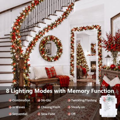2 Pack 200 LED Battery Operated String Lights, Fairy Lights Red & White - color: Red and White, size: 2PK(100LED)
