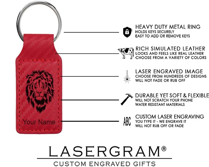 LaserGram Rectangle Keychain, Allah 2, Personalized Engraving Included (Carbon Fiber Red) - color: Carbon Fiber Red