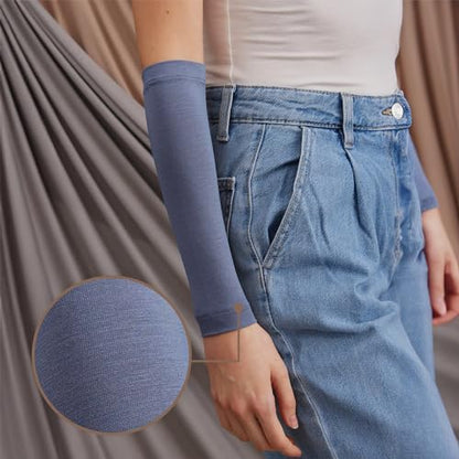 Modest Arm Cover | Jersey Arm Cover | Modest Sleeve Covering for Muslim Women - color: Denim