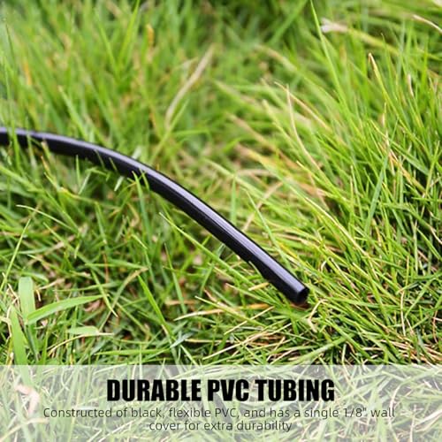 1" ID x 1-1/4" OD - 25 ft Black Vinyl Tubing Flexible PVC Tube Hybrid Hose Transfer Water Fuel Gas for Pond Fountain Garden Waterfall, Durable and Safe, with 4 Hose Clamps. - size: 1" ID - 25FT