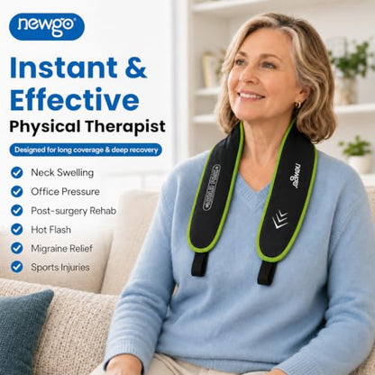 NEWGO Neck Ice Wrap – 45-Min Cooling Relief for Pain & Hot Flashes | Reusable Ice Grid Design | Soft & Comfortable Fit for Swelling, Hot Weather, Office Pressure and Outdoor Sports
