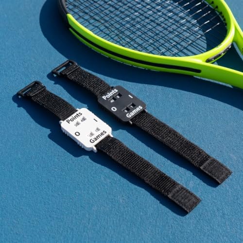 OUNONA 2pcs Wrist Score Counter for Tennis, Cricket, Adjustable Strap Manual Points & Games Dials, Manual Dial Match Score Keeper for Coaching