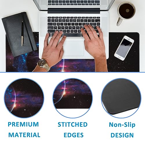 Mouse Pad,Abstract Space Desk Mat for Desktop,Desk Pad with Non-Slip Base and Stitched Edge,Extended Mousepad for Office and Home 35.4X15.7 Inch - color: Abstract Space