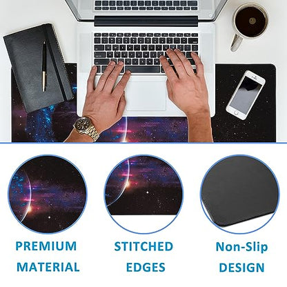 Mouse Pad,Abstract Space Desk Mat for Desktop,Desk Pad with Non-Slip Base and Stitched Edge,Extended Mousepad for Office and Home 35.4X15.7 Inch - color: Abstract Space