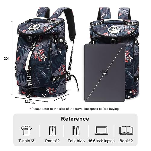 gym duffel bag backpack wrestling bag with shoe compartment 4 kinds of back method waterproof sports walking laptop - color: A-floral Blue