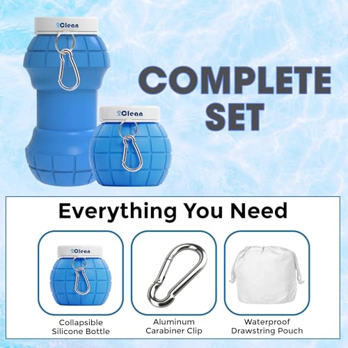 2Clean Portable Travel Bidet, 300ml Collapsible Handheld Peri Bottle Blue - color: Blue