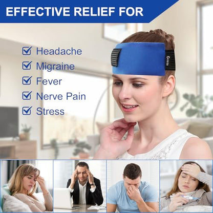 Reusable Ice Packs for Injuries (2-Pack) - Hot & Cold Therapy Gel Pack Wrap for Knee, Shoulder, Back Pain Relief, Adjustable, Flexible for Sports Injuries & Recovery (Blue)