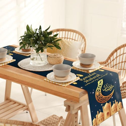 Table Runner (Blue and Gold) - color: Blue and Gold